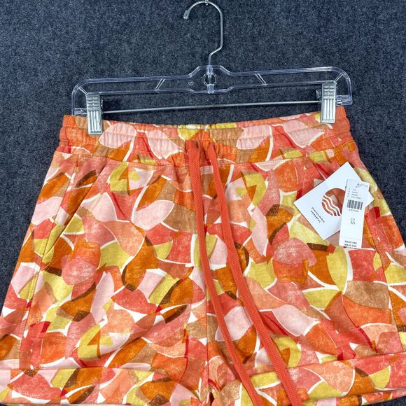 Daily Practice Anthropologie Shorts Women's Extra Small Orange Print Lounge - Picture 2 of 11